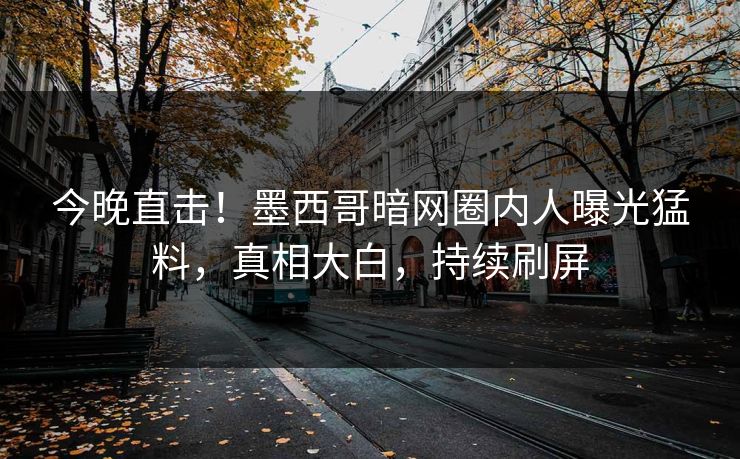 今晚直击！墨西哥暗网圈内人曝光猛料，真相大白，持续刷屏