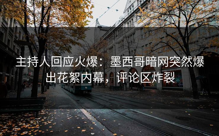 主持人回应火爆：墨西哥暗网突然爆出花絮内幕，评论区炸裂
