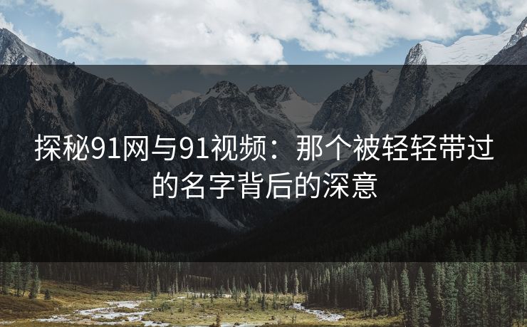探秘91网与91视频：那个被轻轻带过的名字背后的深意